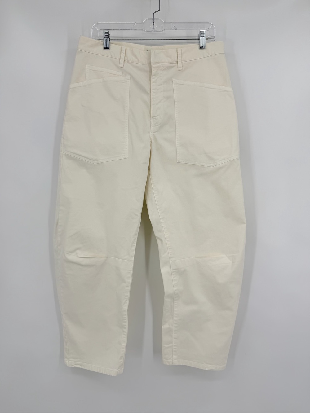Nili Lotan Shon Cotton Blend Pants Stone Ivory Size 6 - Picture 3 of 11